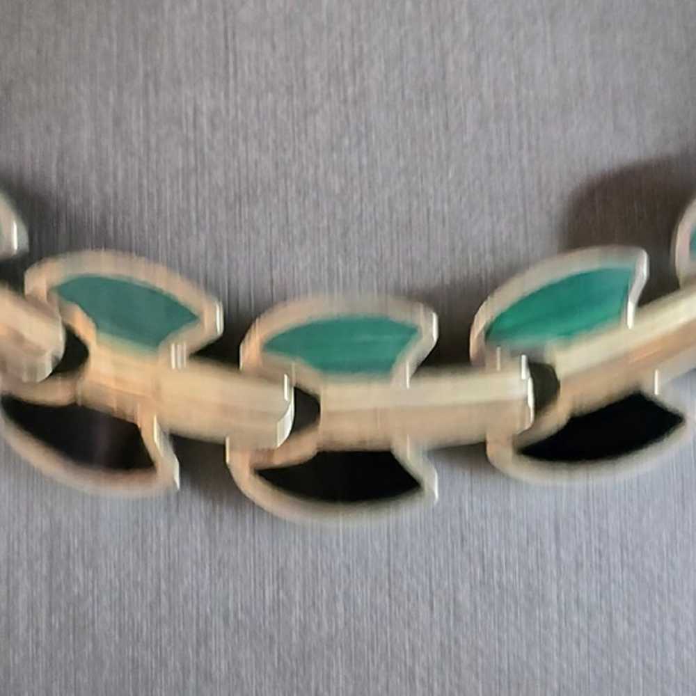 Womens Vintage Estate Sterling Silver Malachite O… - image 2