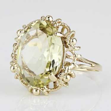 Vintage 10K Yellow Gold Oval Citrine Anniversary … - image 1