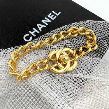 Chanel Vintage Coco Mark Turn Lock Bracelet with … - image 1