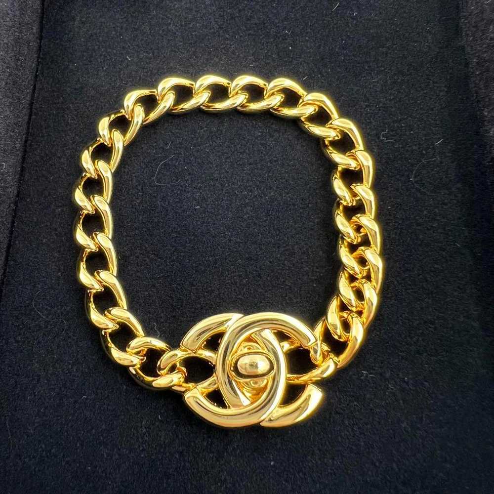 Chanel Vintage Coco Mark Turn Lock Bracelet with … - image 2