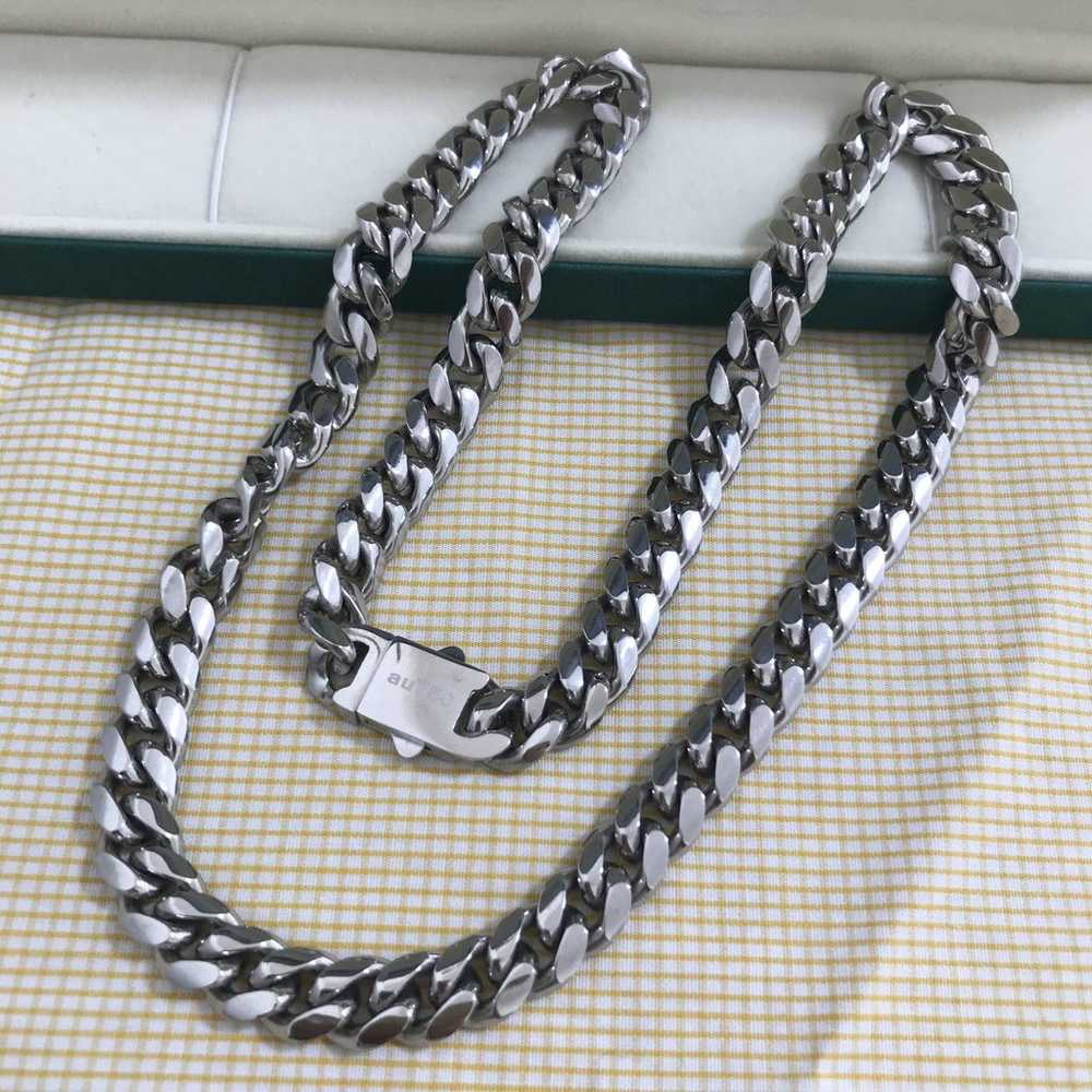 Vintage 18K white gold necklace 120g - image 3