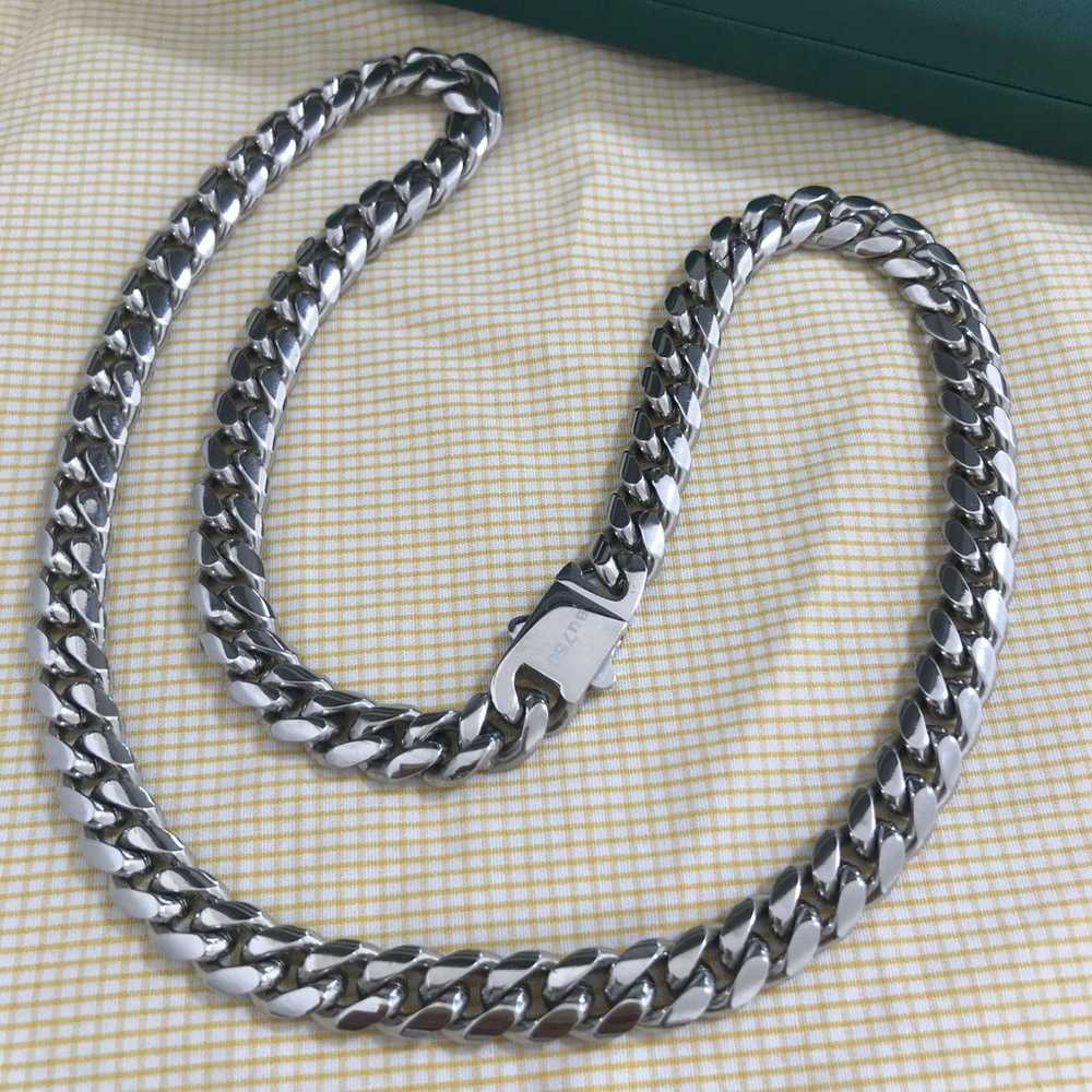 Vintage 18K white gold necklace 120g - image 4