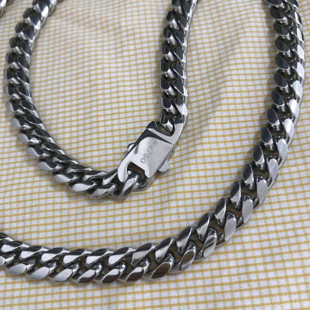 Vintage 18K white gold necklace 120g - image 5