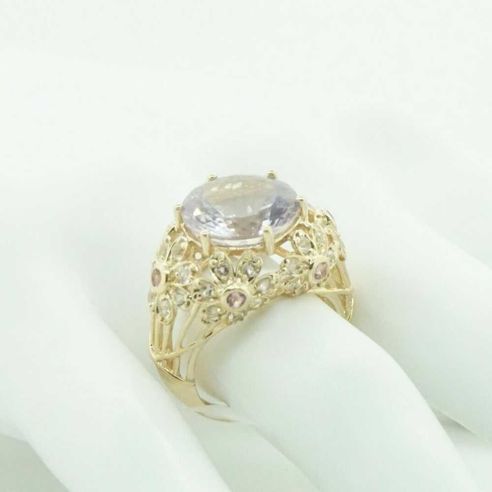 14k Yellow Gold Estate Pink Lab-Created Sapphires… - image 2