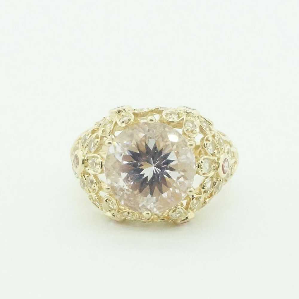 14k Yellow Gold Estate Pink Lab-Created Sapphires… - image 3