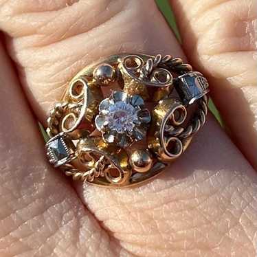 Antique French Ring 18k Real gold - Vintage Estate