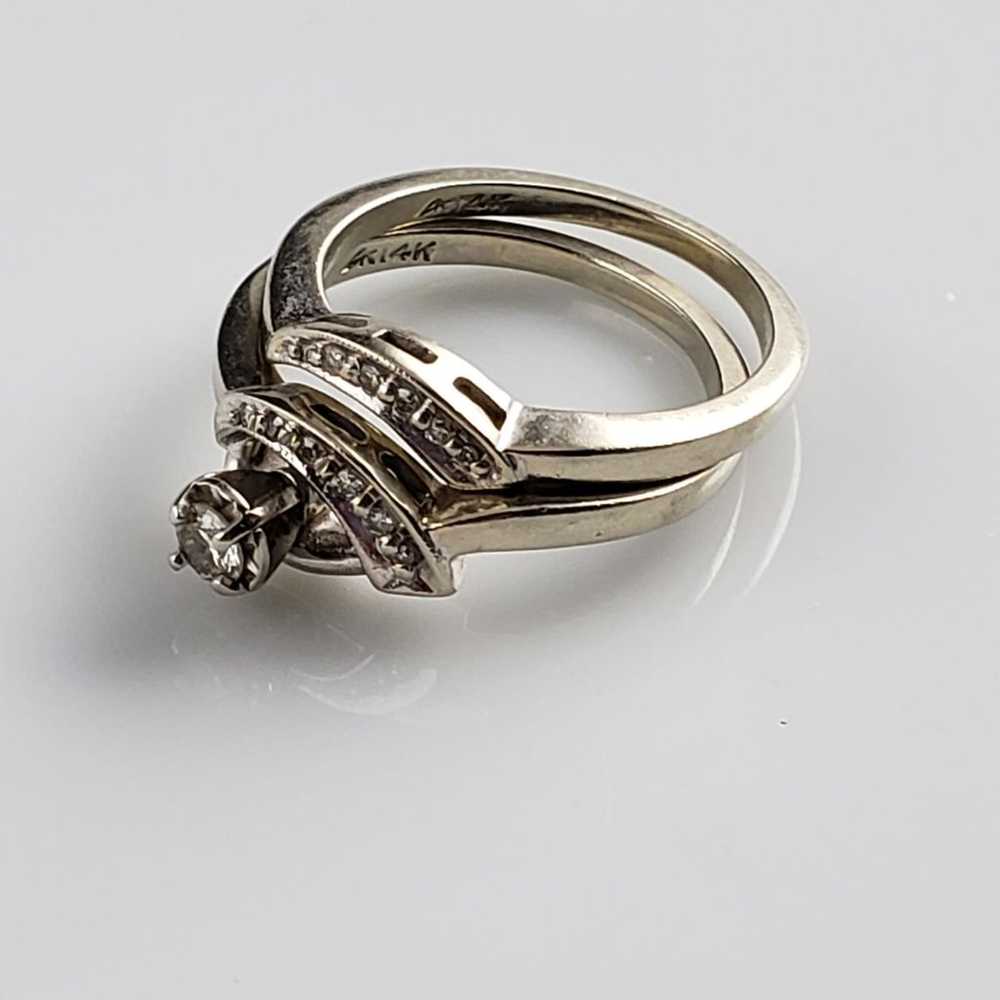 Vintage 0.30 ctw Diamond Wedding Set - image 8