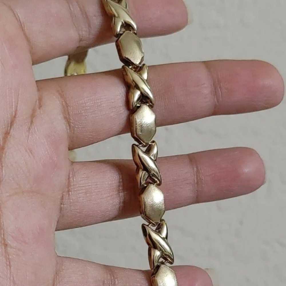 10K Gold XO Bracelet - image 10