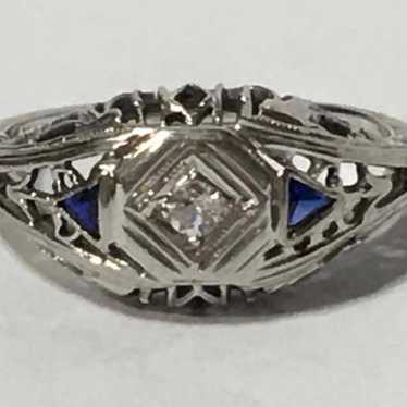 Art Deco platinum old mine cut ring