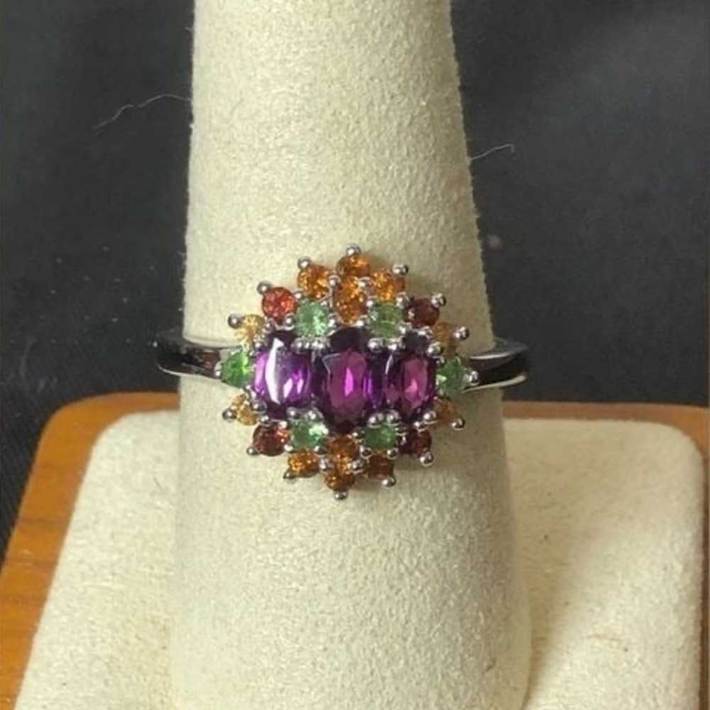 Sterling Silver Amethyst, Garnet, Peridot, Citrin… - image 1