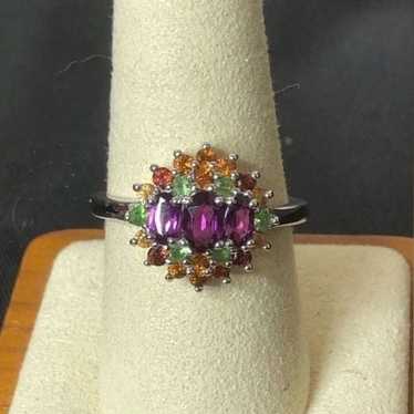 Sterling Silver Amethyst, Garnet, Peridot, Citrin… - image 1