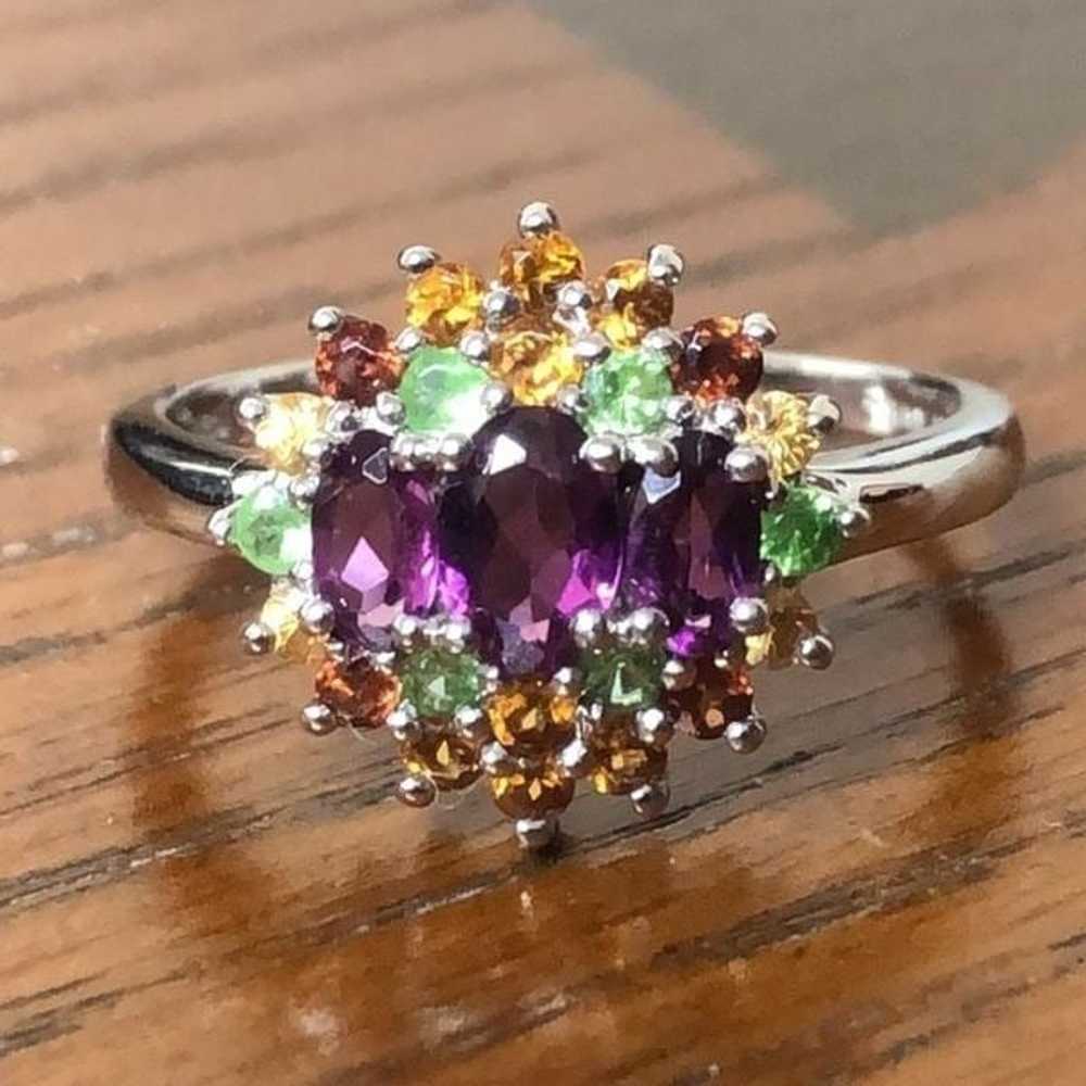 Sterling Silver Amethyst, Garnet, Peridot, Citrin… - image 2