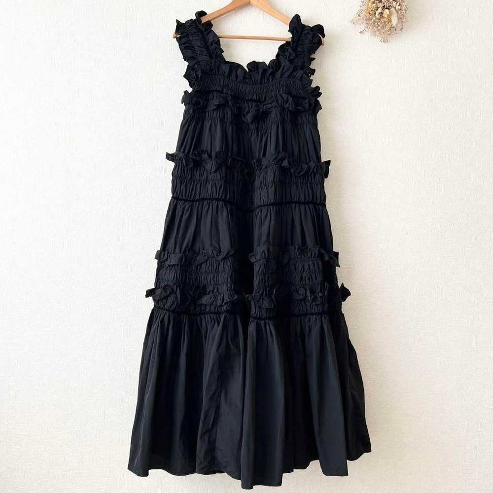 PERNA Gathered Camisole Frill Dress Black M - image 3