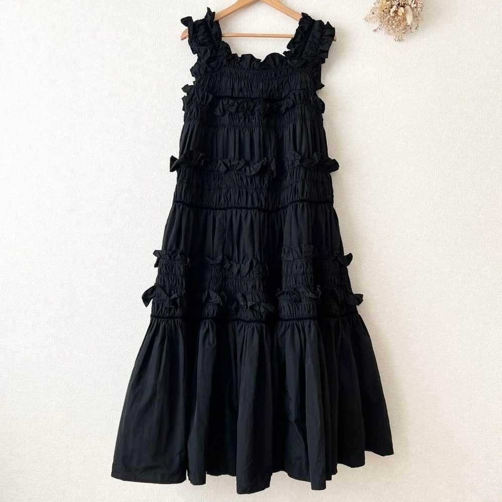 PERNA Gathered Camisole Frill Dress Black M - image 7