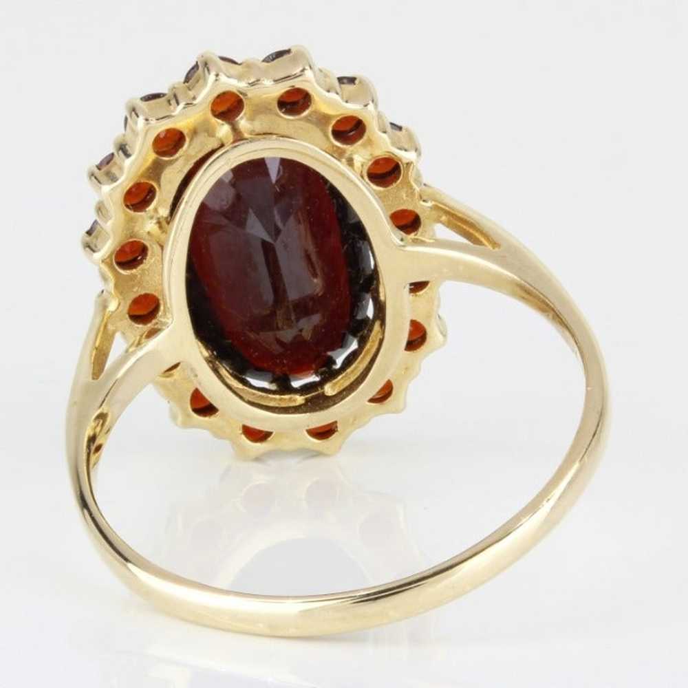 Vintage 10K Yellow Gold Oval Garnet Halo Annivers… - image 5