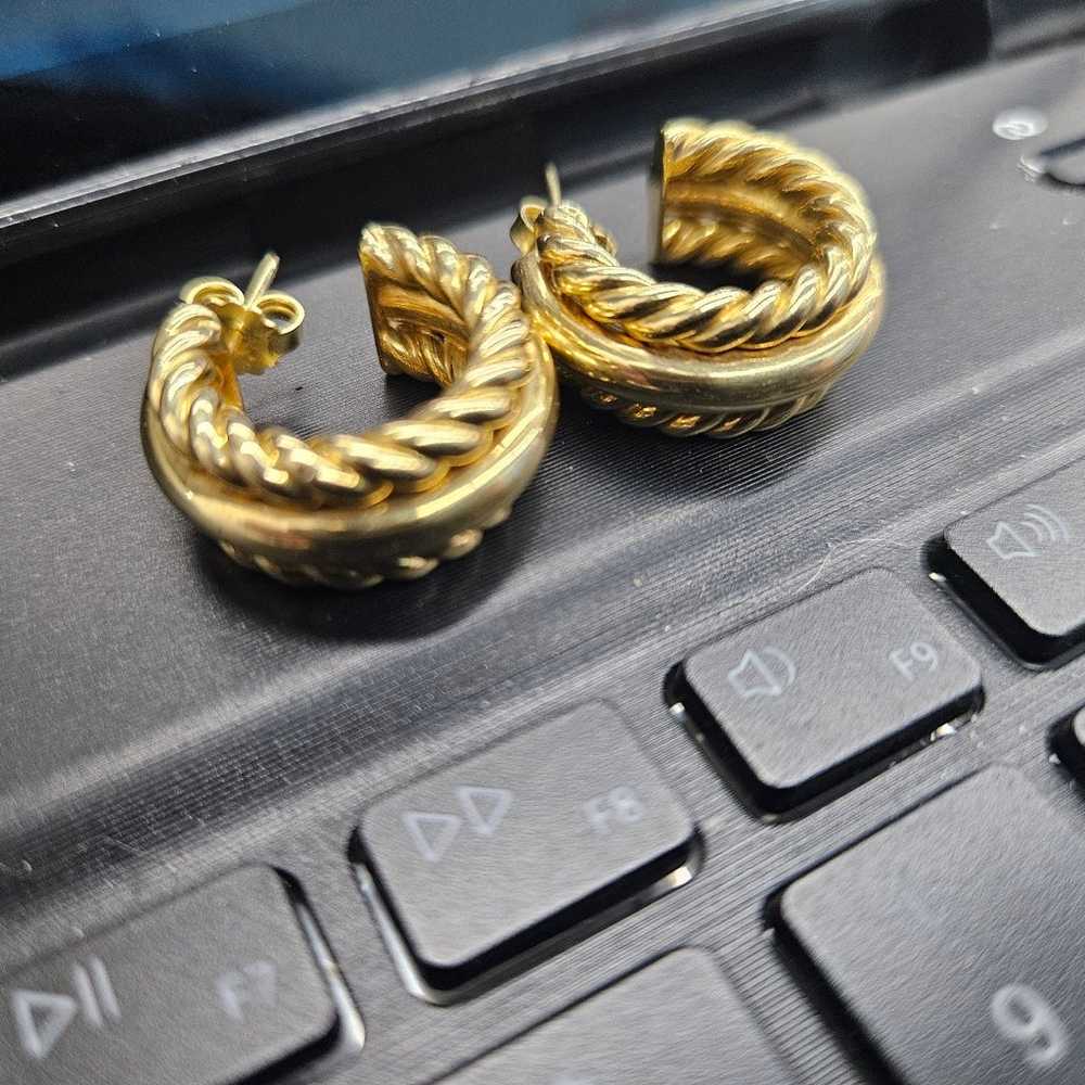 Vintage 18kt gold earrings - image 3