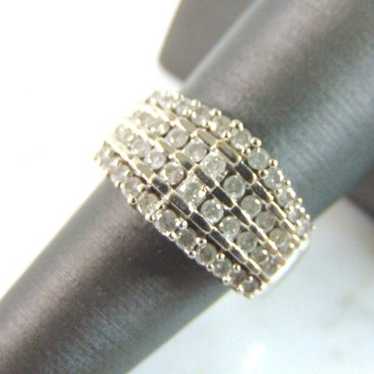 Womens Vintage Estate 10k White Gold Diamond Ring 