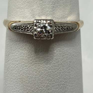 Antique 14k diamond ring - image 1