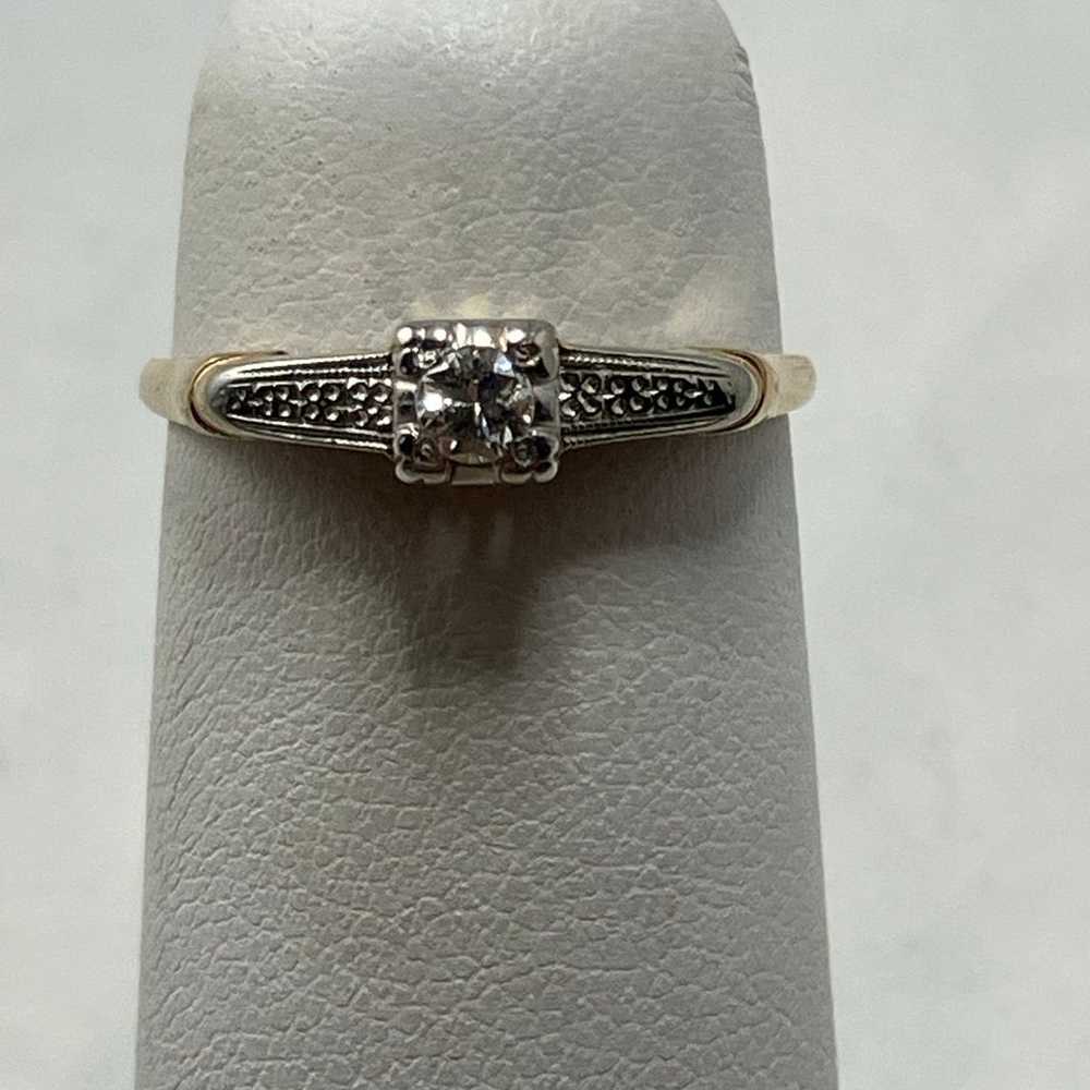 Antique 14k diamond ring - image 2