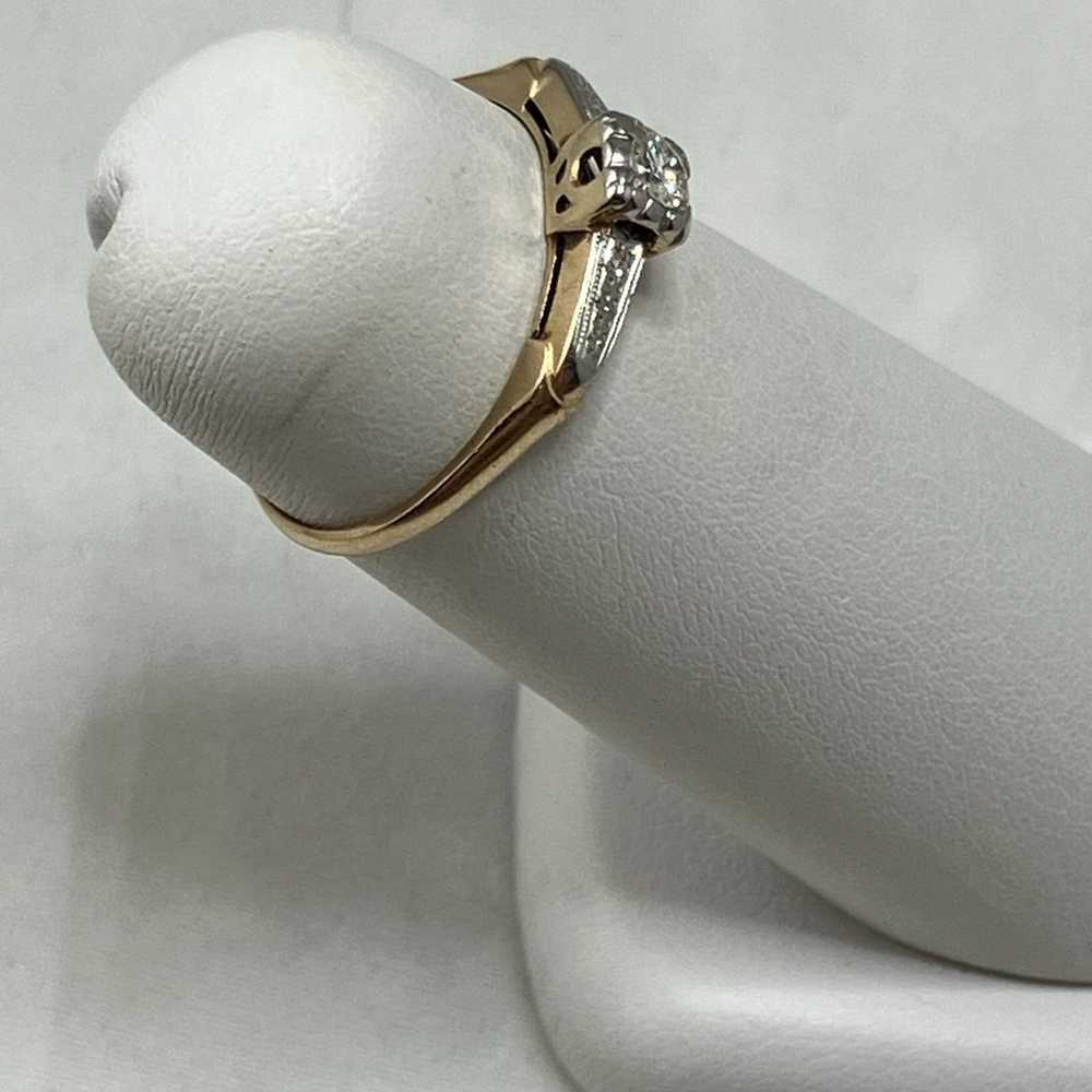 Antique 14k diamond ring - image 3