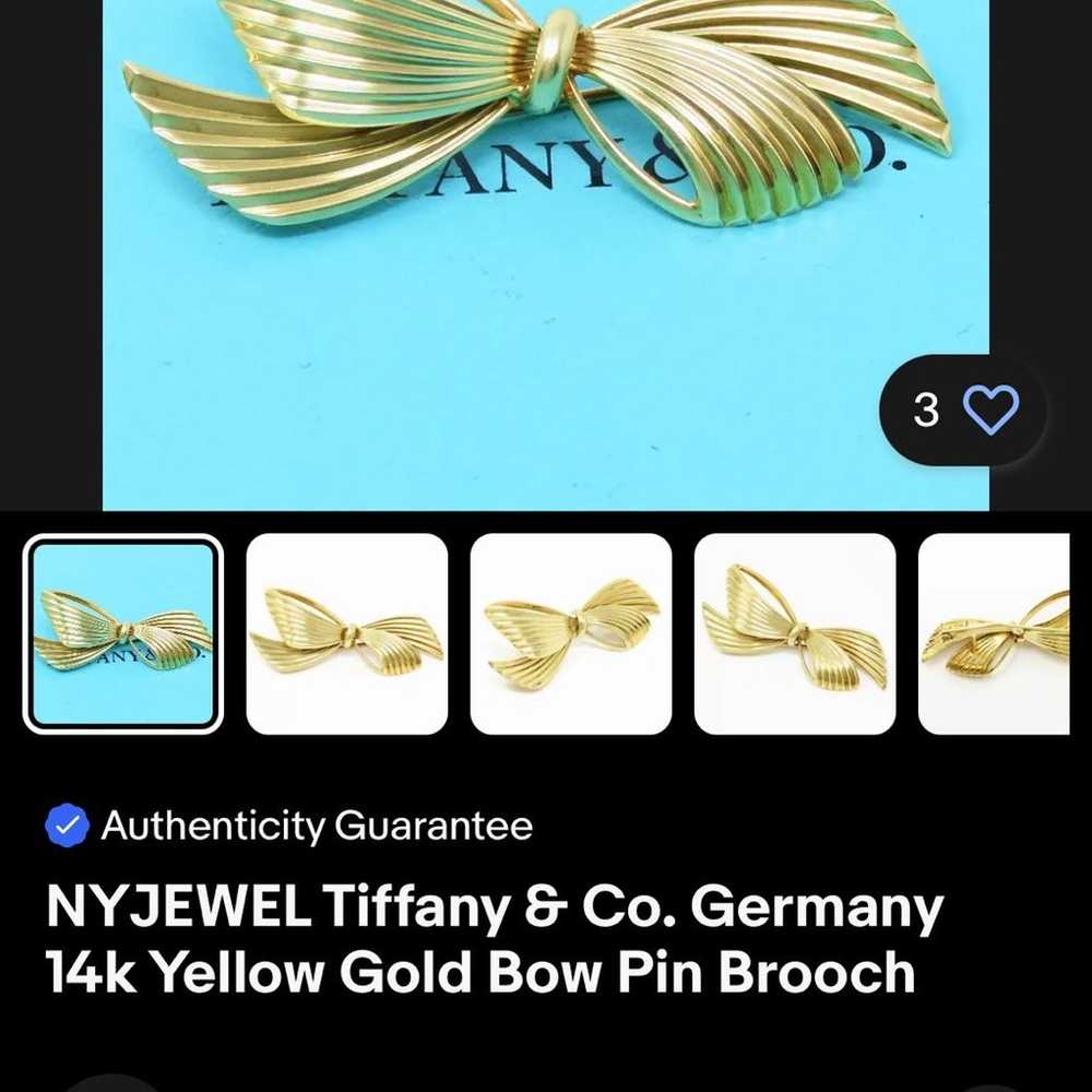 Tiffany & Co. Germany 14K Yellow Gold Bow Brooch - image 10