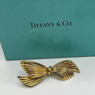 Tiffany & Co. Germany 14K Yellow Gold Bow Brooch - image 1