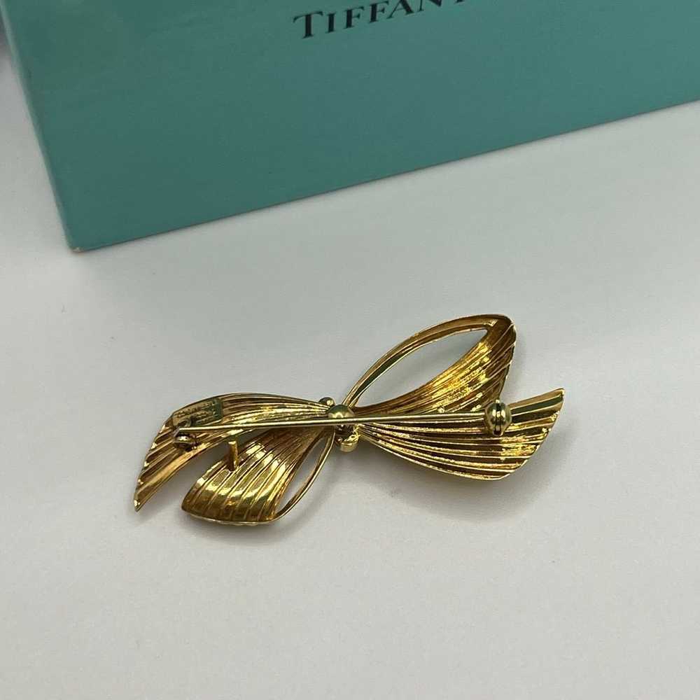 Tiffany & Co. Germany 14K Yellow Gold Bow Brooch - image 5