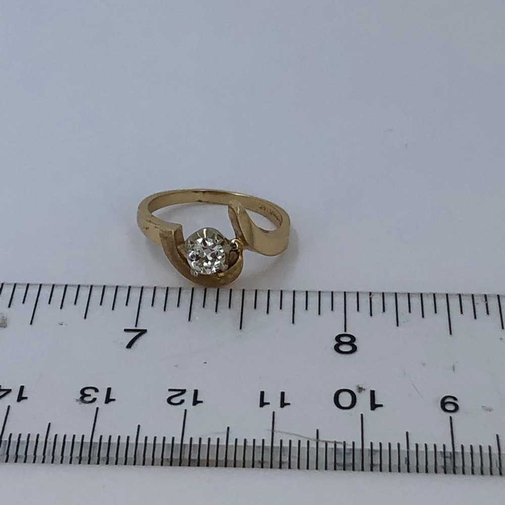 Vintage 14k yellow gold old cut diamond ring size… - image 1