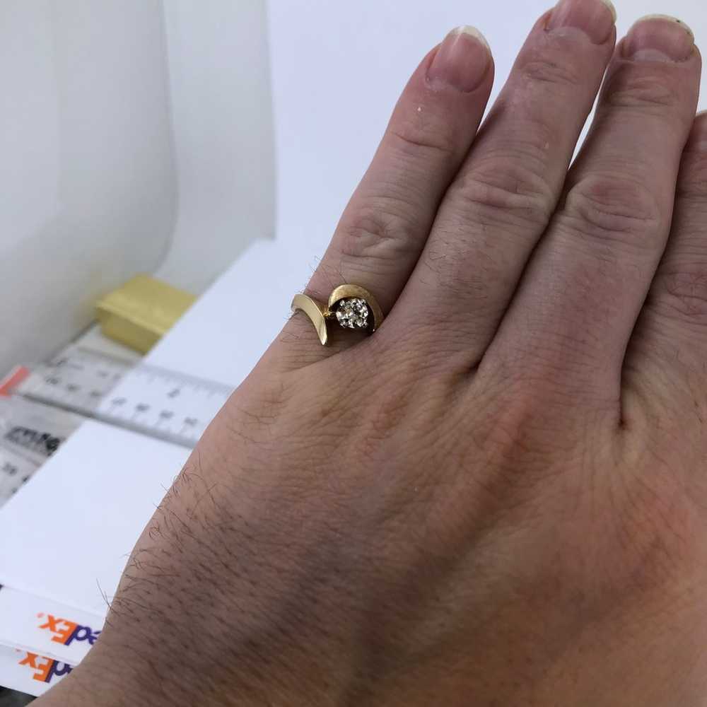 Vintage 14k yellow gold old cut diamond ring size… - image 3