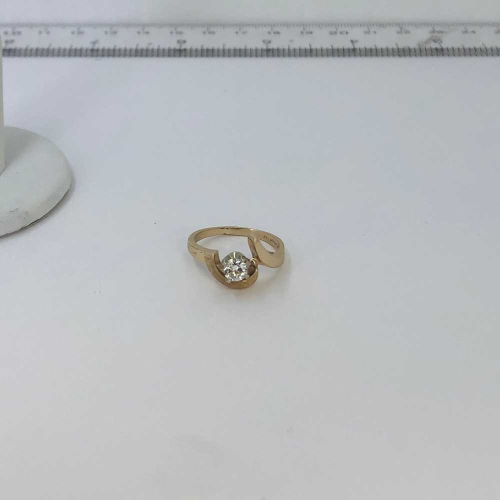 Vintage 14k yellow gold old cut diamond ring size… - image 5