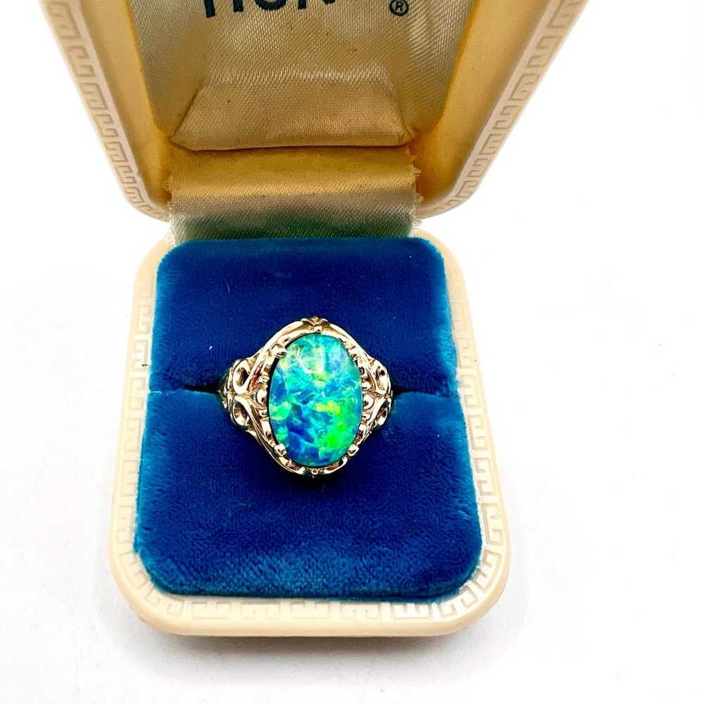 Stunning Vtg Kabana  Triplet Opal Ring Mk’d KBN 1… - image 1