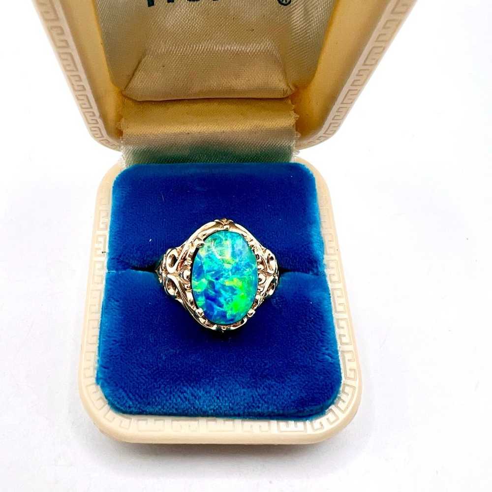 Stunning Vtg Kabana  Triplet Opal Ring Mk’d KBN 1… - image 2