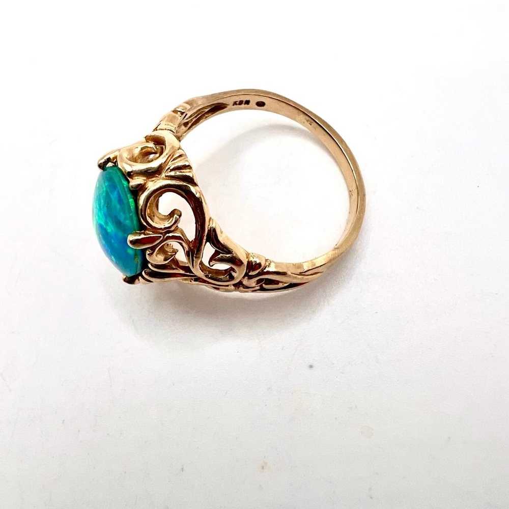 Stunning Vtg Kabana  Triplet Opal Ring Mk’d KBN 1… - image 3