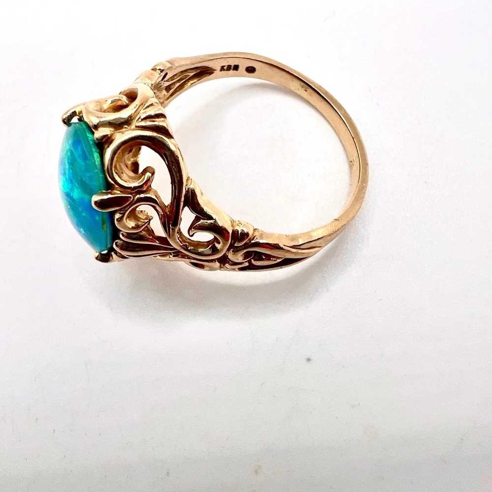 Stunning Vtg Kabana  Triplet Opal Ring Mk’d KBN 1… - image 4