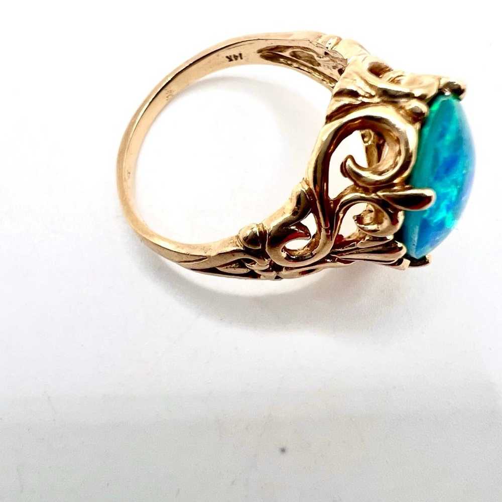 Stunning Vtg Kabana  Triplet Opal Ring Mk’d KBN 1… - image 5