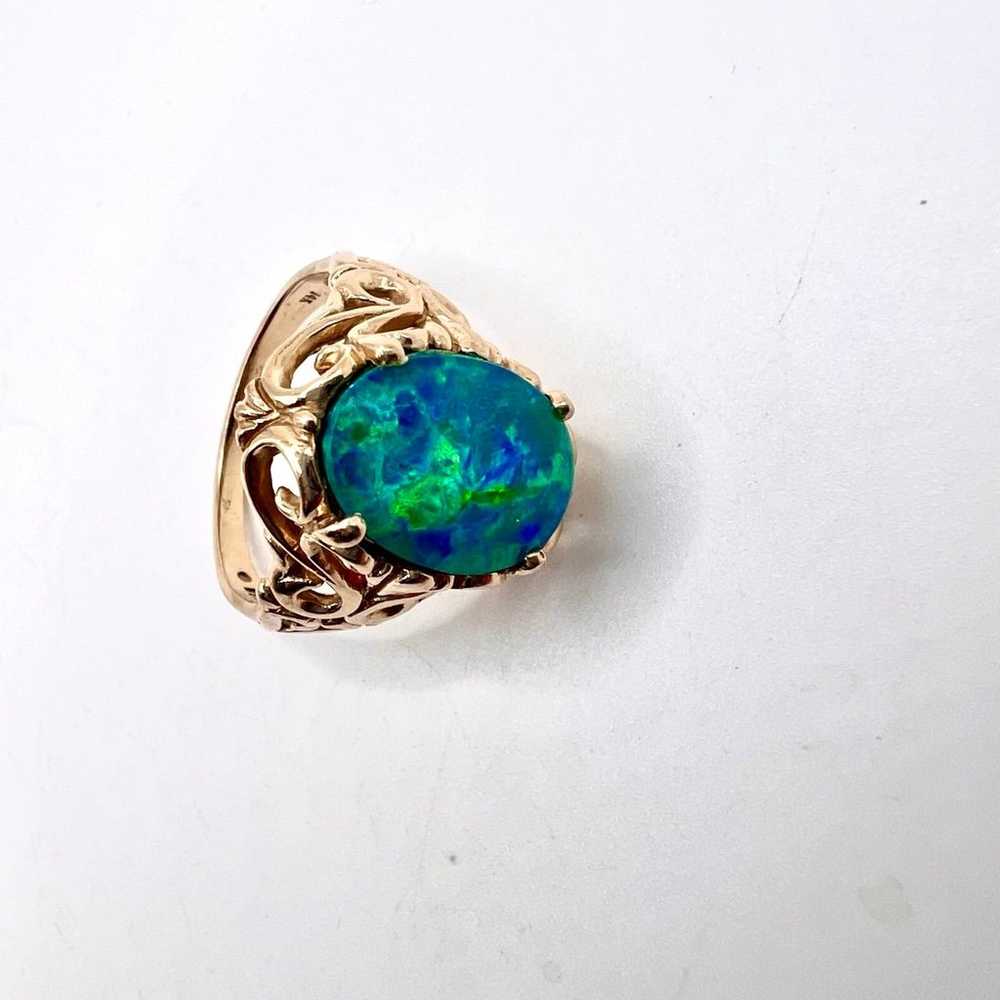 Stunning Vtg Kabana  Triplet Opal Ring Mk’d KBN 1… - image 6