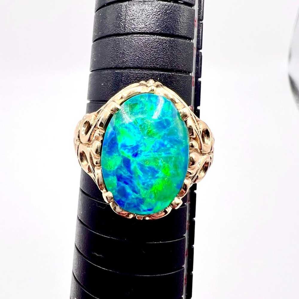 Stunning Vtg Kabana  Triplet Opal Ring Mk’d KBN 1… - image 8