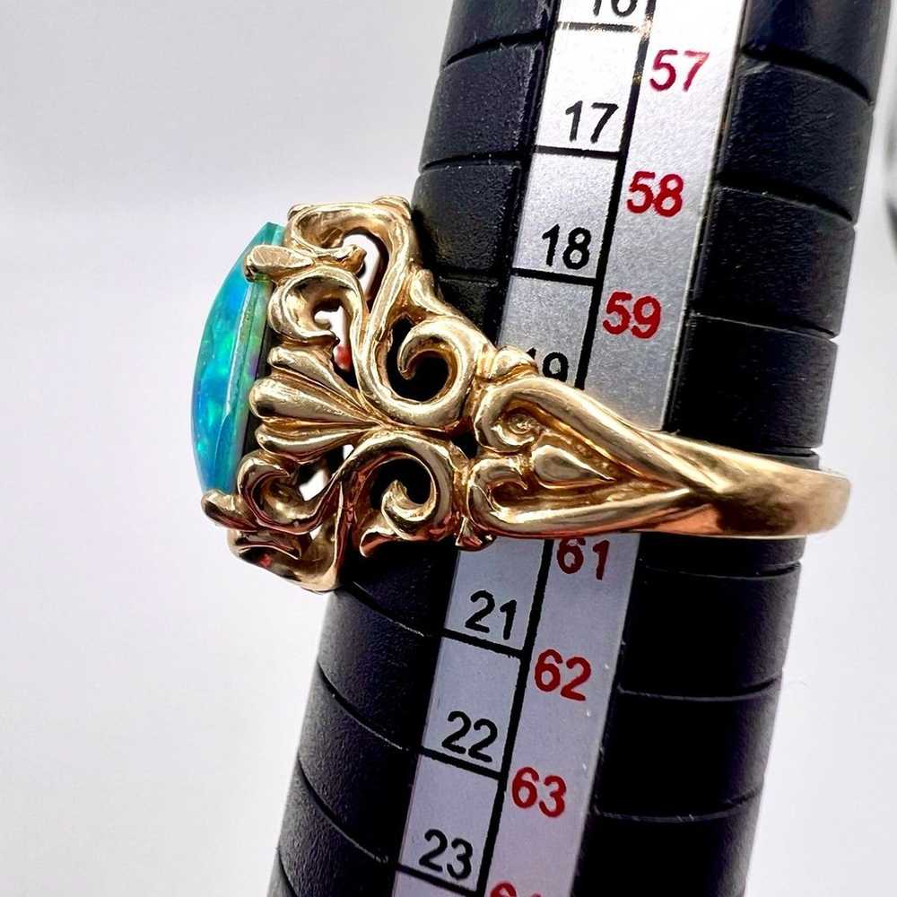 Stunning Vtg Kabana  Triplet Opal Ring Mk’d KBN 1… - image 9