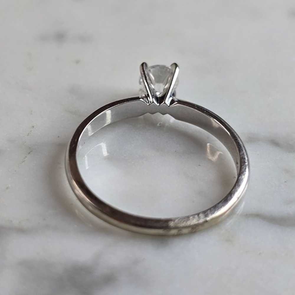 Womens Vintage Estate 14k White Gold Diamond Enga… - image 3