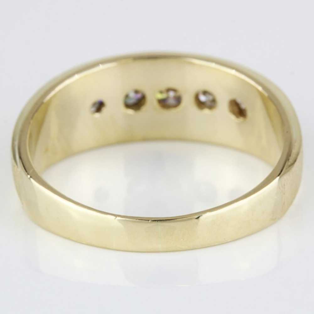 14K Yellow Gold Vintage Diamond Wedding Band - image 5