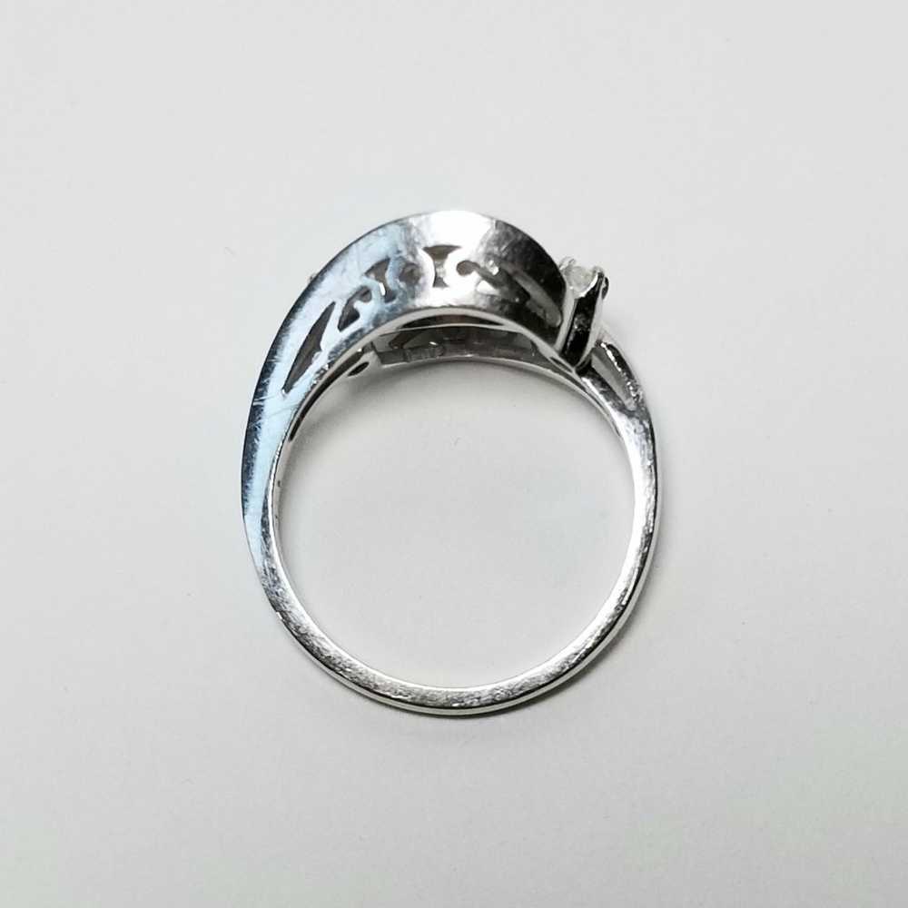 Art Deco Natural Diamond Ring in 14k White Gold - image 2