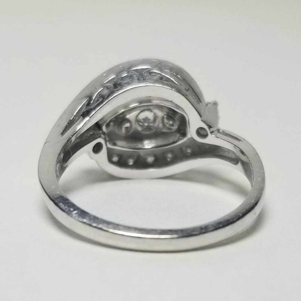 Art Deco Natural Diamond Ring in 14k White Gold - image 4