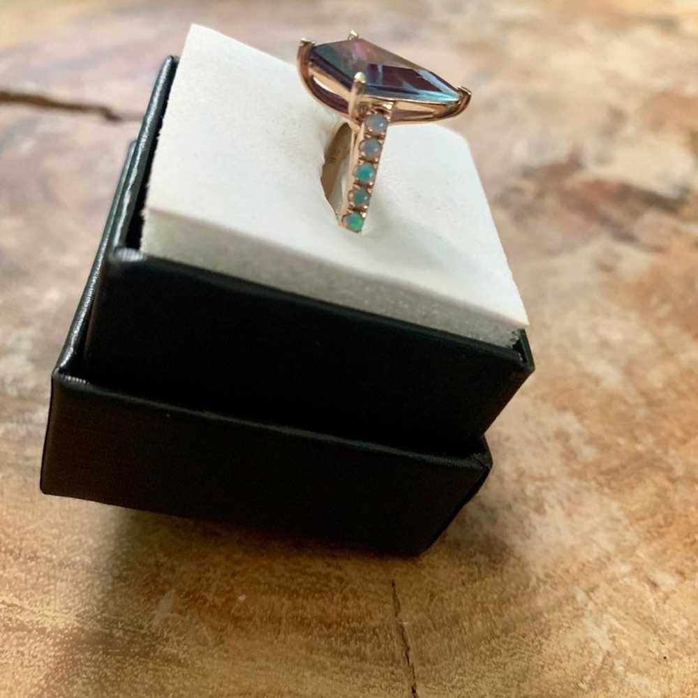 Vintage Kite Cut Alexandrite & Opal 14K Rose Gold… - image 8