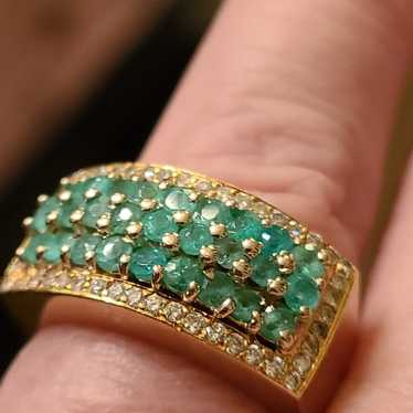 18k gold emerald ring