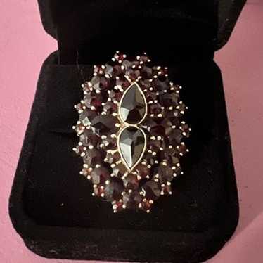 10k bohemian garnet ring