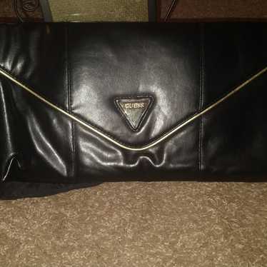 Large Vintage Guess Envelope Clutch Bag Black