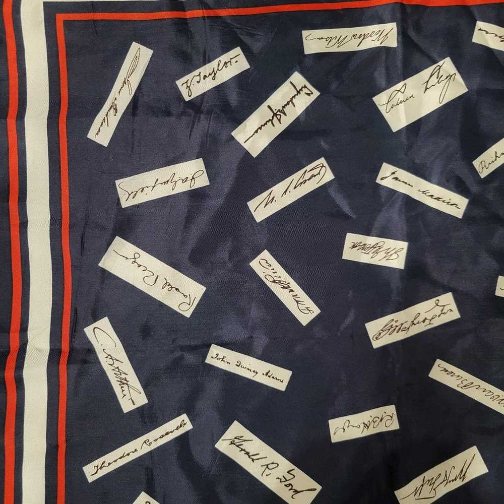 MILLICENT Vintage Scarf Red White Blue US Preside… - image 4