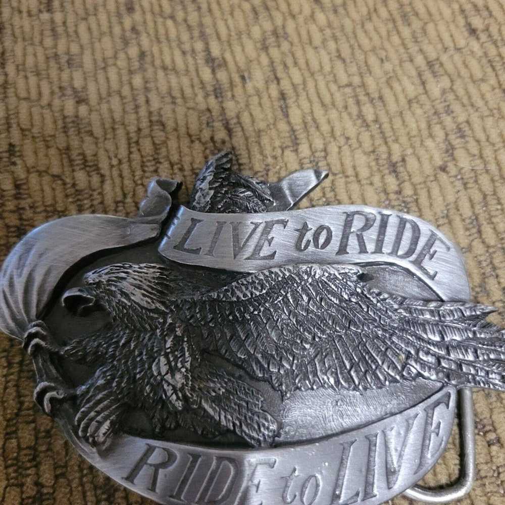 Motorcycle Belt Buckle LIVE TO RIDE - RIDE TO LIV… - image 2