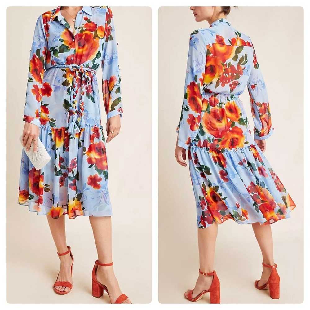 MISA Marsala Floral Shirtdress - image 1