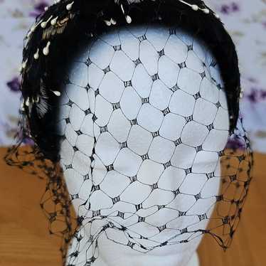 Vintage Black feather headband Hat - image 1